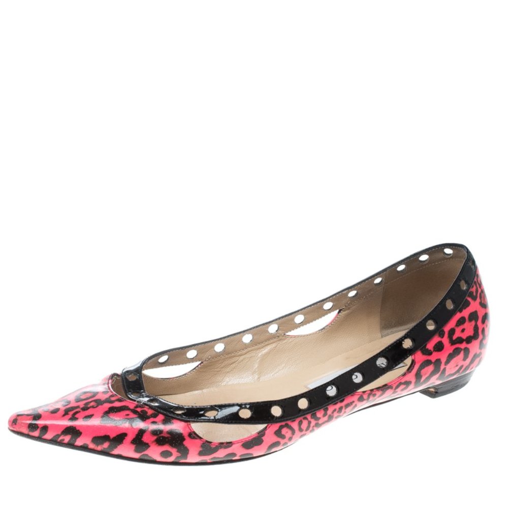 Pink Leopard Print Jimmy Choo Flats